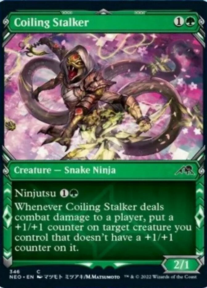 Coiling Stalker (Showcase Ninja) [Kamigawa: Neon Dynasty] | Card Citadel