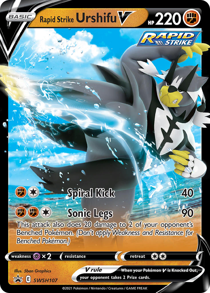 Rapid Strike Urshifu V (SWSH107) (Jumbo Card) [Sword & Shield: Black Star Promos] | Card Citadel