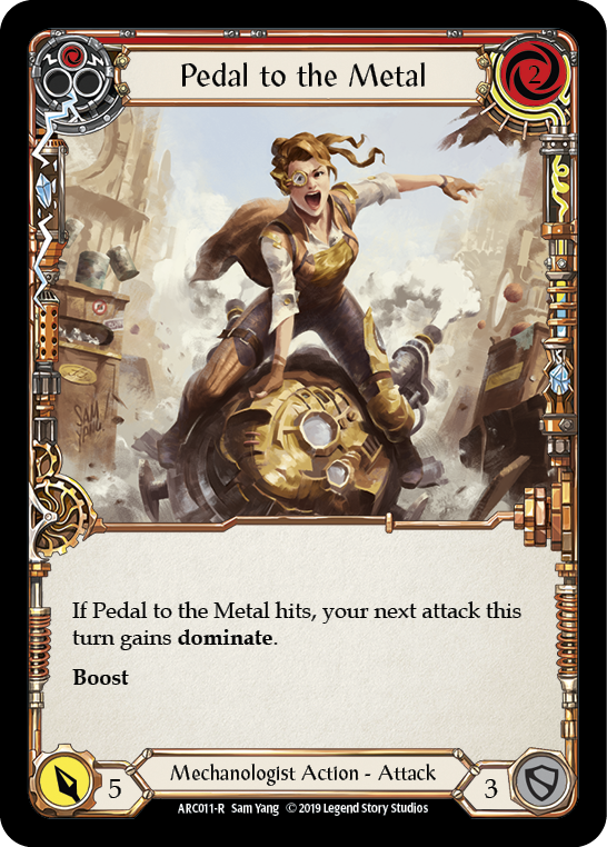Pedal to the Metal (Red) [ARC011-R] (Arcane Rising)  1st Edition Rainbow Foil | Card Citadel