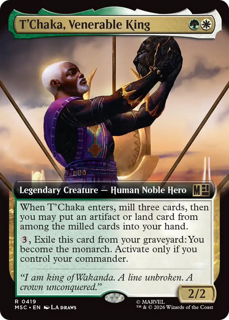 T'Chaka, Venerable King (Extended Art) [Marvel Super Heroes Commander] | Card Citadel