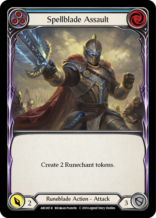 Spellblade Assault (Blue) [ARC087-R] (Arcane Rising)  1st Edition Rainbow Foil | Card Citadel