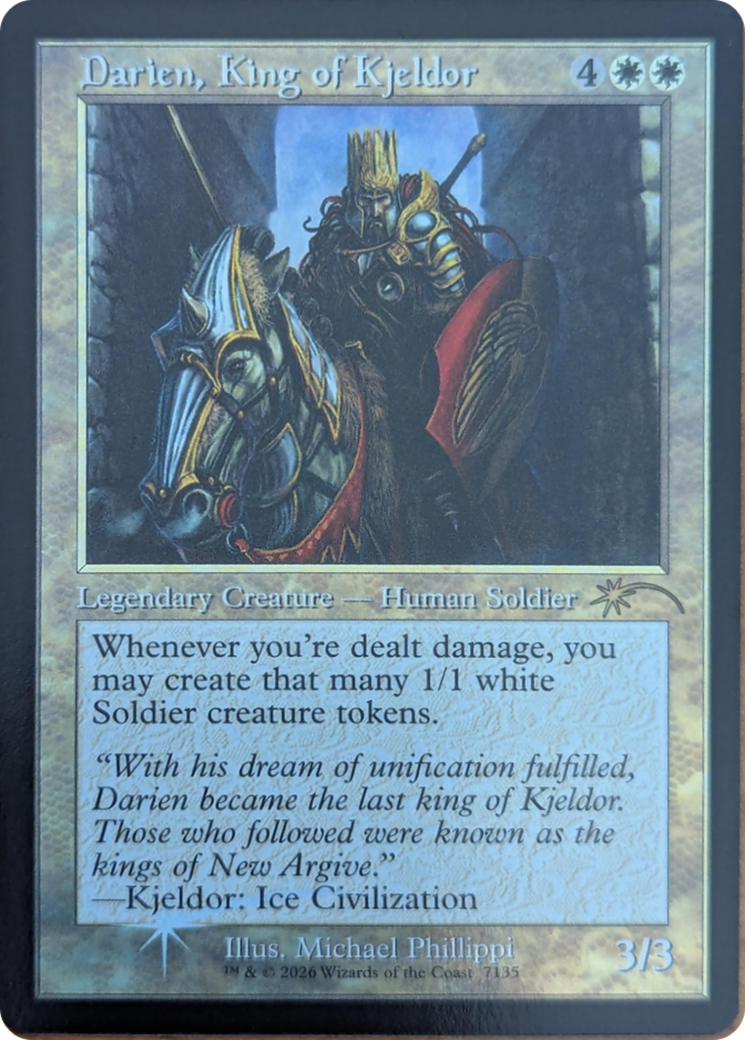 Darien, King of Kjeldor (7135) (Retro Frame) [Secret Lair Drop Series] | Card Citadel