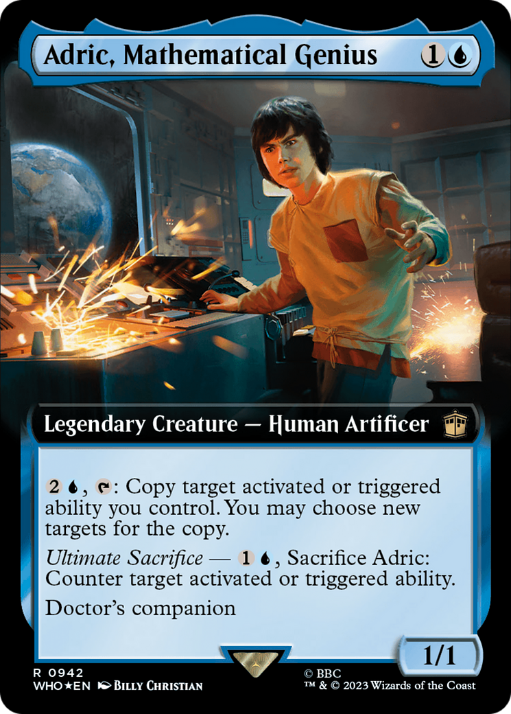 Adric, Mathematical Genius (Extended Art) (Surge Foil) [Doctor Who] | Card Citadel