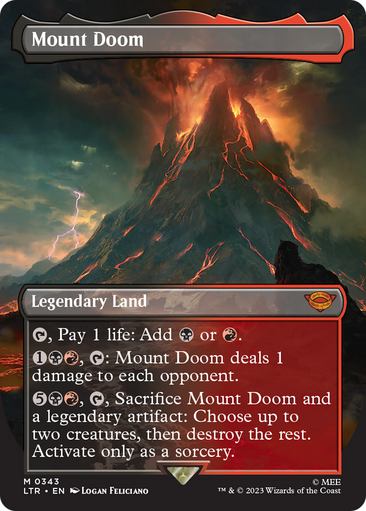 Mount Doom (Borderless Alternate Art) [The Lord of the Rings: Tales of Middle-Earth] | Card Citadel