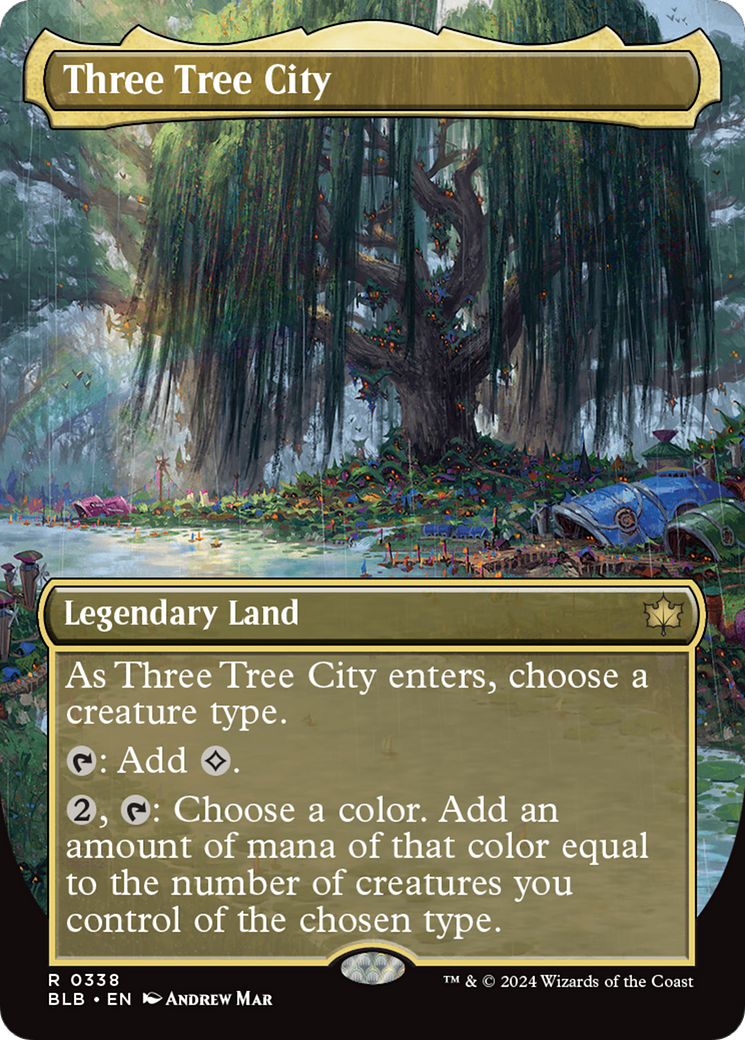 Three Tree City (Borderless) (0338) [Bloomburrow] | Card Citadel