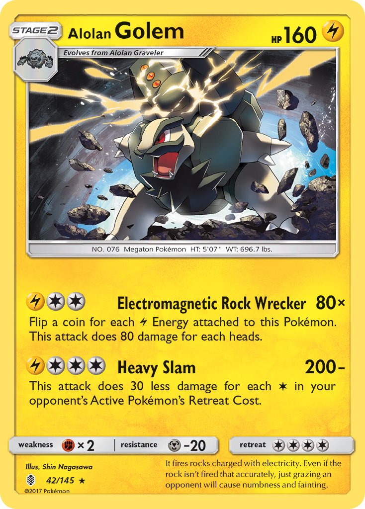 Alolan Golem (42/145) (Cosmos Holo) (Blister Exclusive) [Sun & Moon: Guardians Rising] | Card Citadel