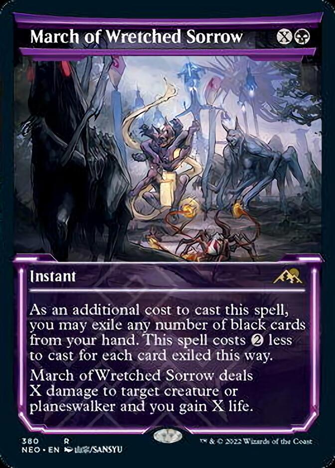 March of Wretched Sorrow (Showcase Soft Glow) [Kamigawa: Neon Dynasty] | Card Citadel