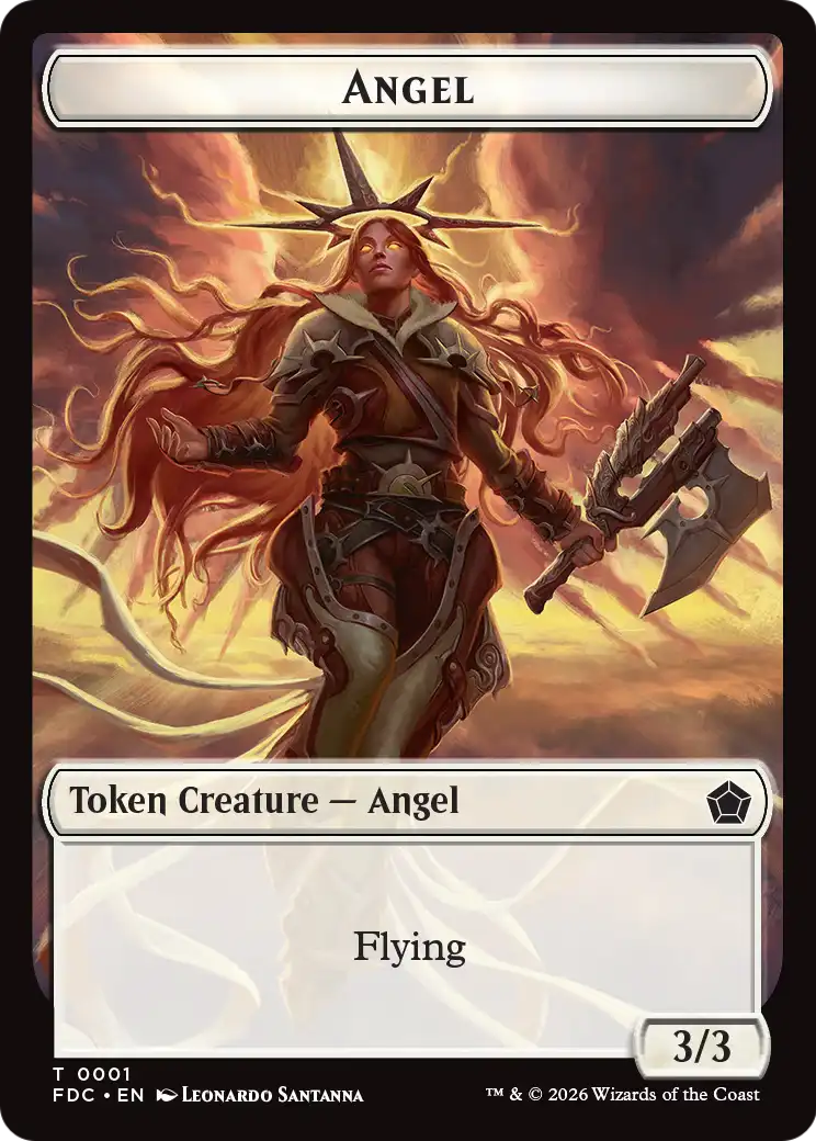 Angel (0001) // Angel (0002) Double-Sided Token [Foundations Commander Tokens] | Card Citadel