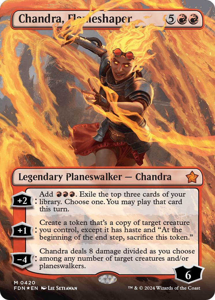 Chandra, Flameshaper (Borderless) (Mana Foil) [Foundations] | Card Citadel