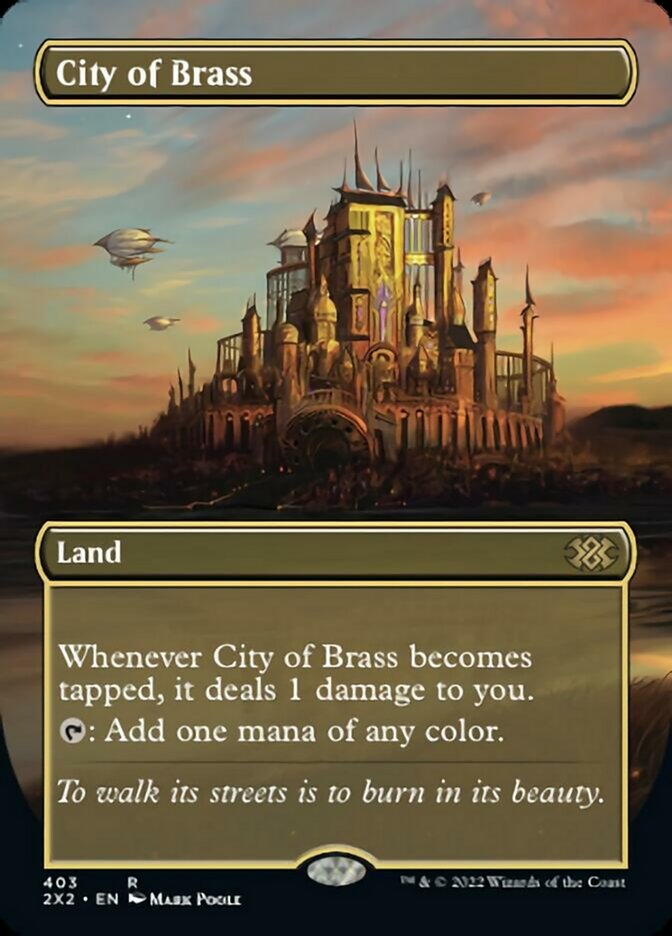 City of Brass (Borderless Alternate Art) [Double Masters 2022] | Card Citadel