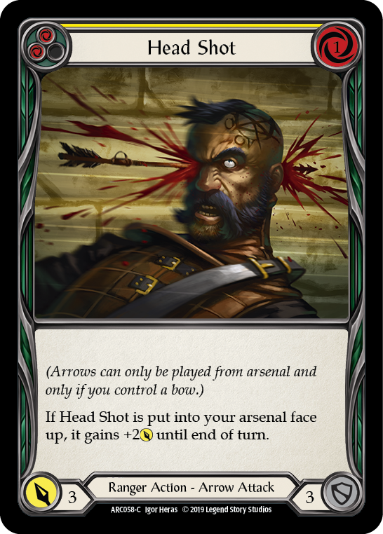 Head Shot (Yellow) [ARC058-C] (Arcane Rising)  1st Edition Rainbow Foil | Card Citadel
