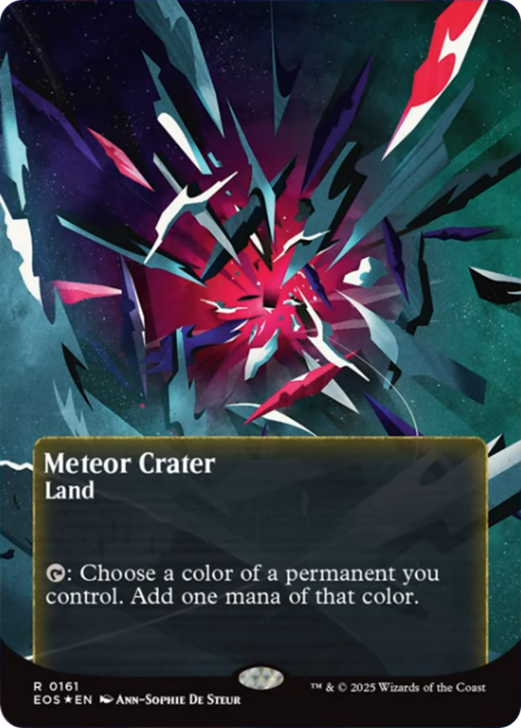 Meteor Crater (0161) (Borderless) (Galaxy Foil) [Edge of Eternities: Stellar Sights] | Card Citadel