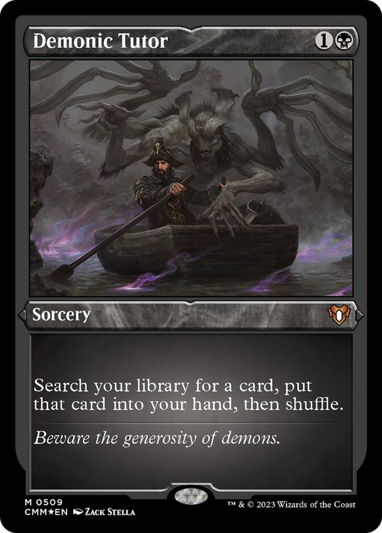 Demonic Tutor (Foil Etched) [Commander Masters] | Card Citadel