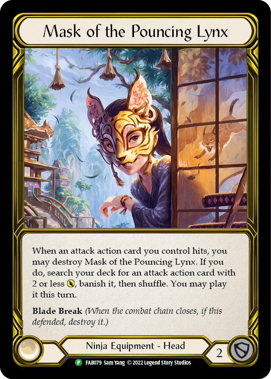 Mask of the Pouncing Lynx (Golden) [FAB079] (Promo)  Cold Foil | Card Citadel