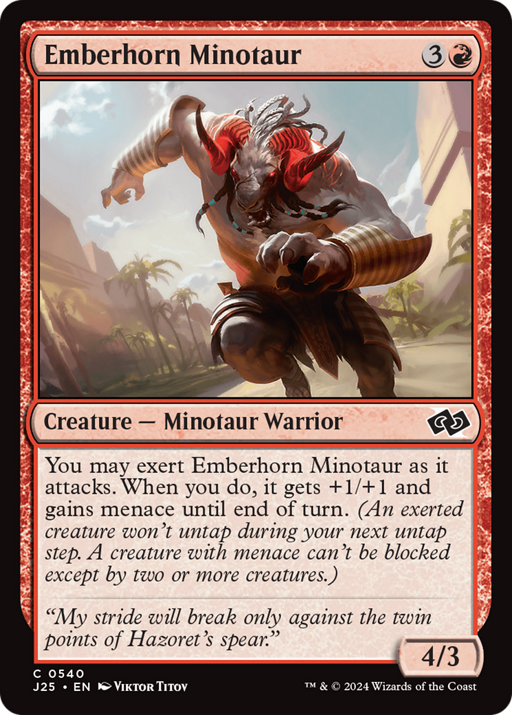 Emberhorn Minotaur [Foundations Jumpstart] | Card Citadel