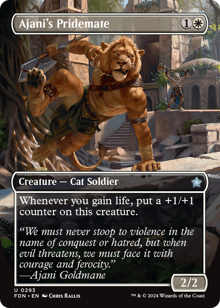 Ajani's Pridemate (Borderless) [Foundations] | Card Citadel