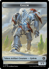 Treasure // Golem Double-Sided Token [Outlaws of Thunder Junction Tokens] | Card Citadel