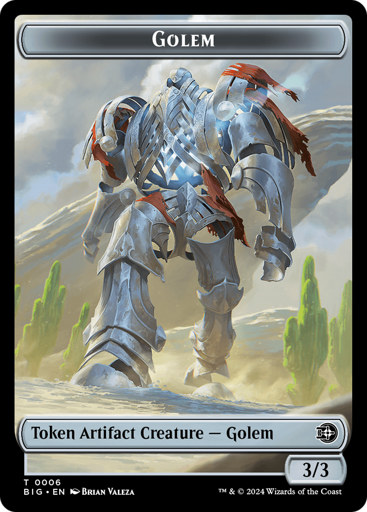 Golem // Plot Double-Sided Token [Outlaws of Thunder Junction: The Big Score Tokens] | Card Citadel