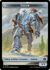 Mercenary // Golem Double-Sided Token [Outlaws of Thunder Junction Tokens] | Card Citadel