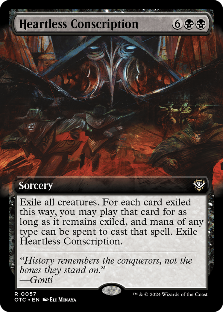 Heartless Conscription (Extended Art) [Outlaws of Thunder Junction Commander] | Card Citadel