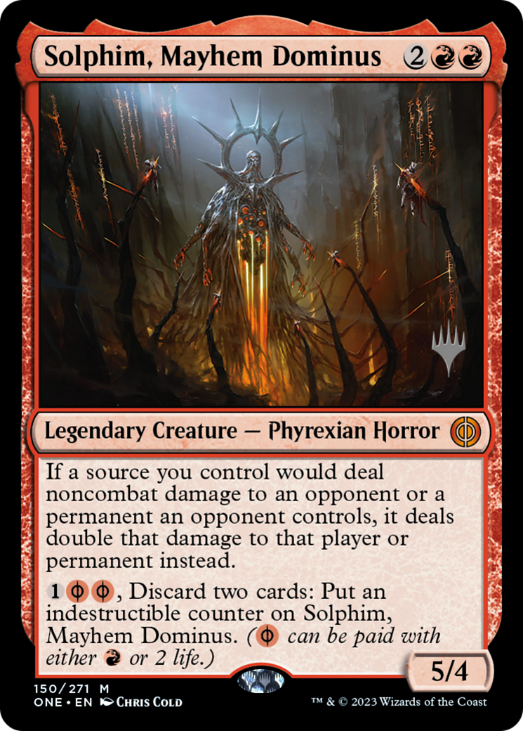 Solphim, Mayhem Dominus (Promo Pack) [Phyrexia: All Will Be One Promos] | Card Citadel