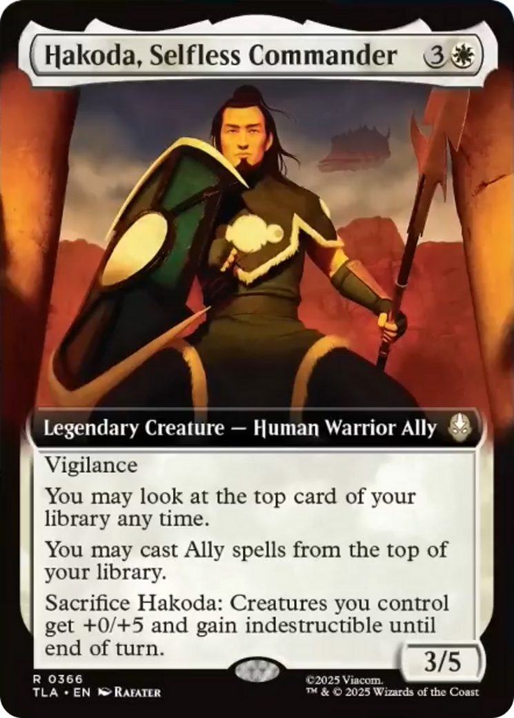 Hakoda, Selfless Commander (Extended Art) [Avatar: The Last Airbender] | Card Citadel