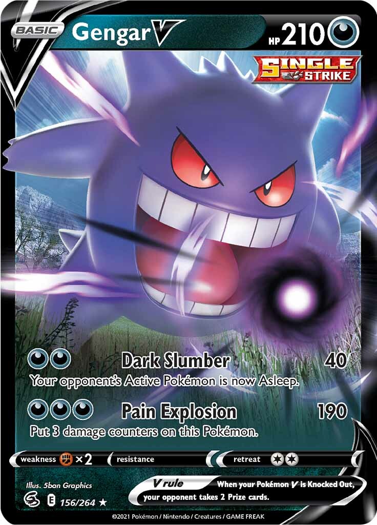 Gengar V (156/264) [Sword & Shield: Fusion Strike] | Card Citadel