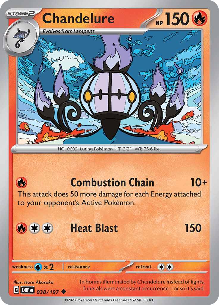 Chandelure (038/197) [Scarlet & Violet: Obsidian Flames] | Card Citadel