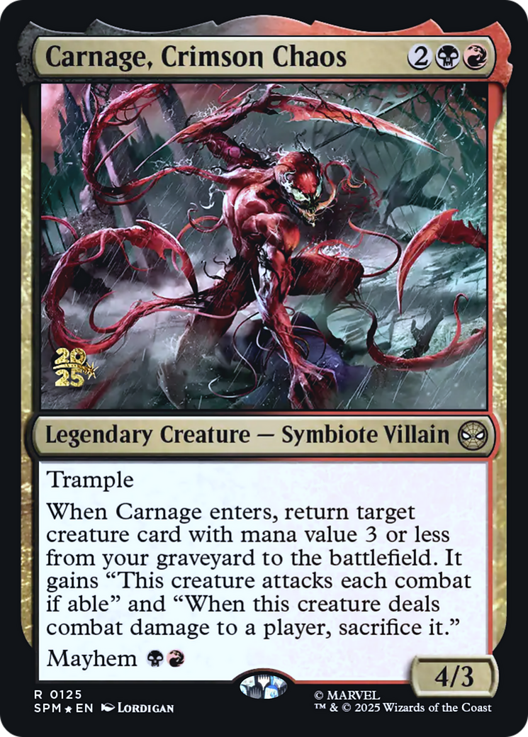 Carnage, Crimson Chaos [Wizards Play Network 2025] | Card Citadel