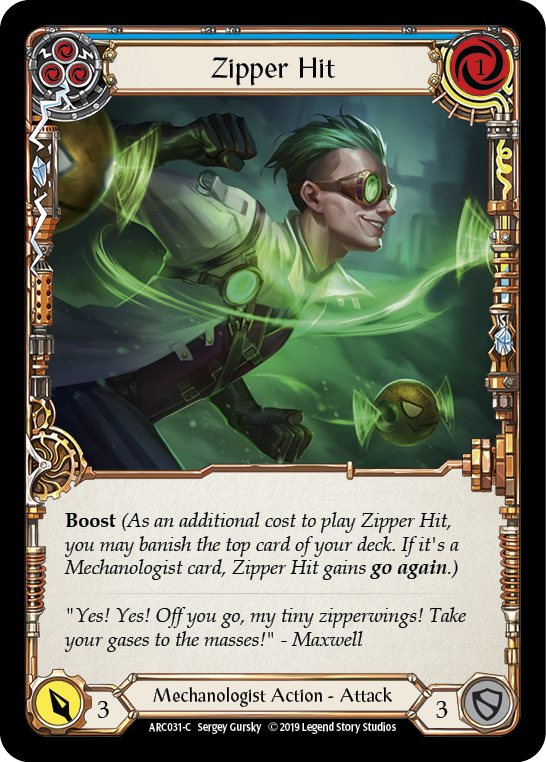 Zipper Hit (Blue) [ARC031-C] (Arcane Rising)  1st Edition Normal | Card Citadel