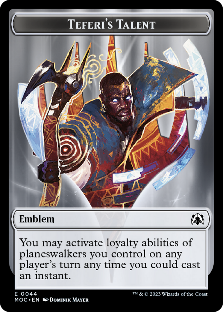 Phyrexian Myr // Teferi's Talent Emblem Double-Sided Token [March of the Machine Tokens] | Card Citadel