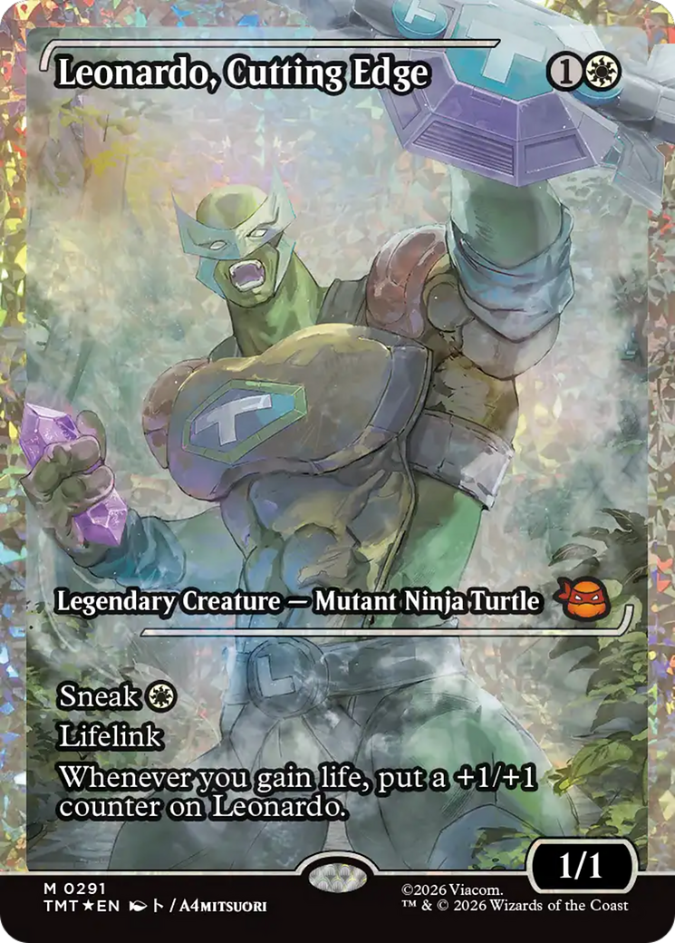 Leonardo, Cutting Edge (Showcase) (Fracture Foil) [Teenage Mutant Ninja Turtles] | Card Citadel