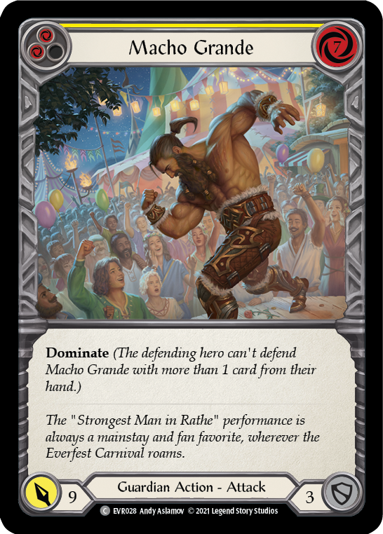 Macho Grande (Yellow) [EVR028] (Everfest)  1st Edition Rainbow Foil | Card Citadel
