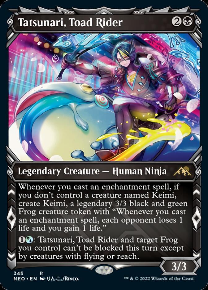 Tatsunari, Toad Rider (Showcase Ninja) [Kamigawa: Neon Dynasty] | Card Citadel