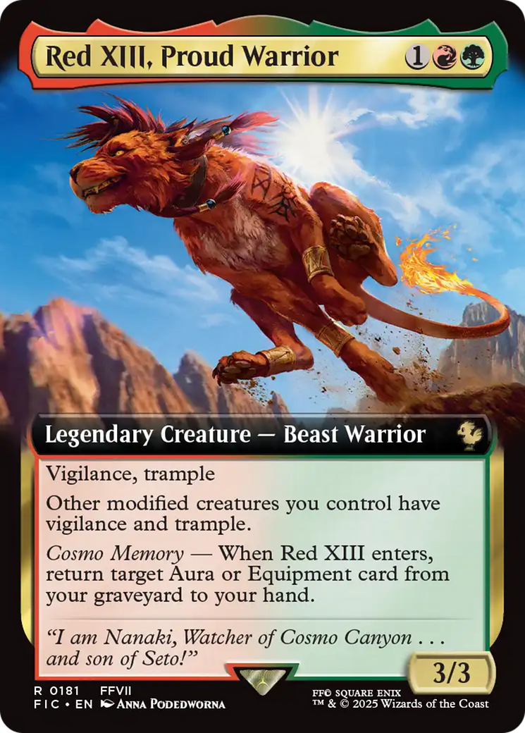 Red XIII, Proud Warrior (Extended Art) [FINAL FANTASY Commander] | Card Citadel