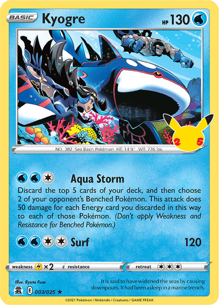 Kyogre (003/025) [Celebrations: 25th Anniversary] | Card Citadel