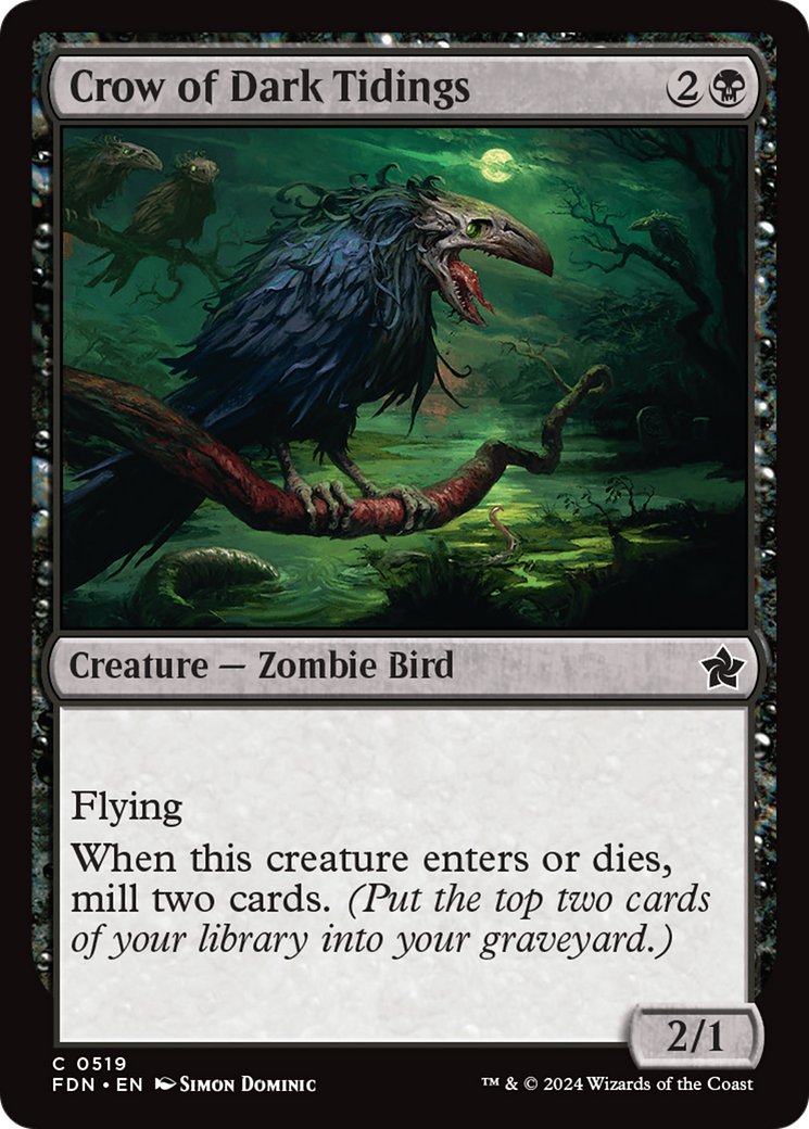 Crow of Dark Tidings [Foundations] | Card Citadel