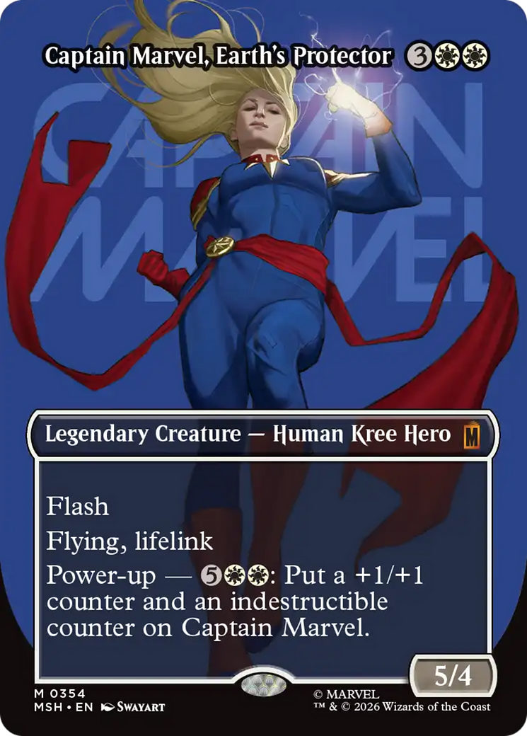 Captain Marvel, Earth's Protector (Borderless) (0354) [Marvel Super Heroes] | Card Citadel