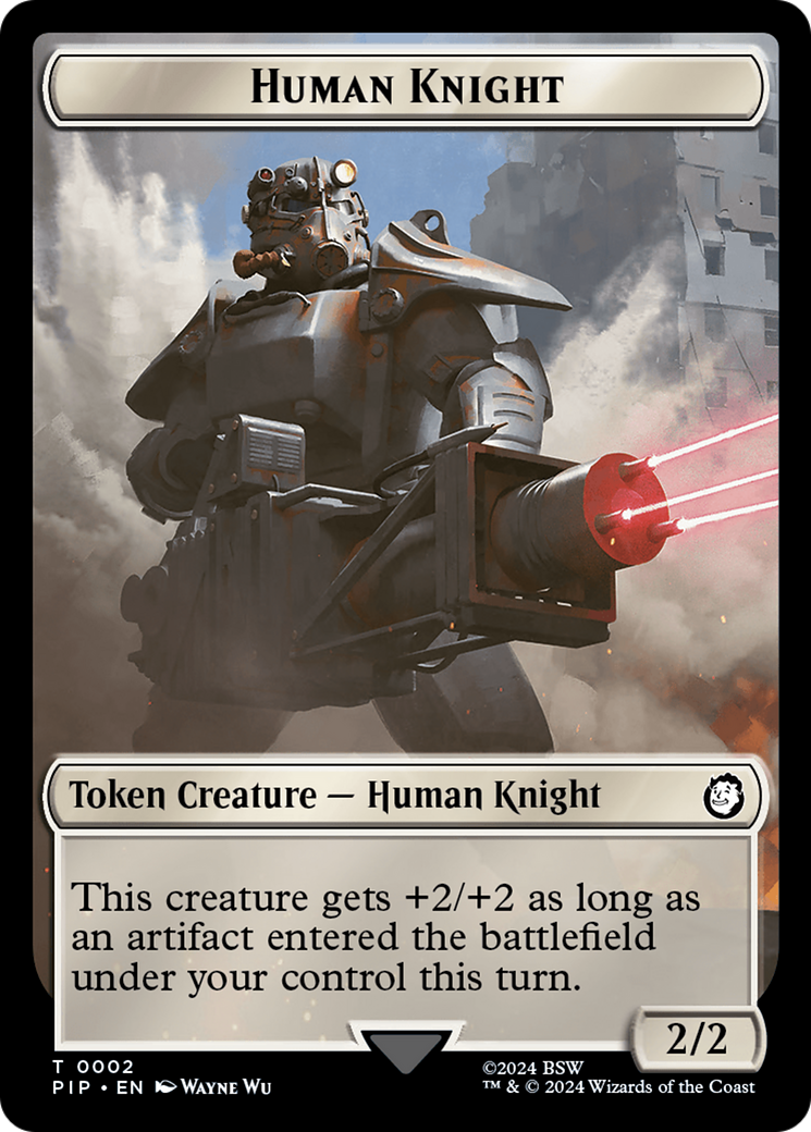 Treasure (0018) // Human Knight Double-Sided Token [Fallout Tokens] | Card Citadel