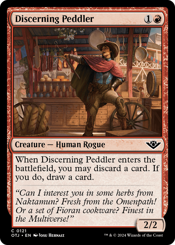 Discerning Peddler [Outlaws of Thunder Junction] | Card Citadel