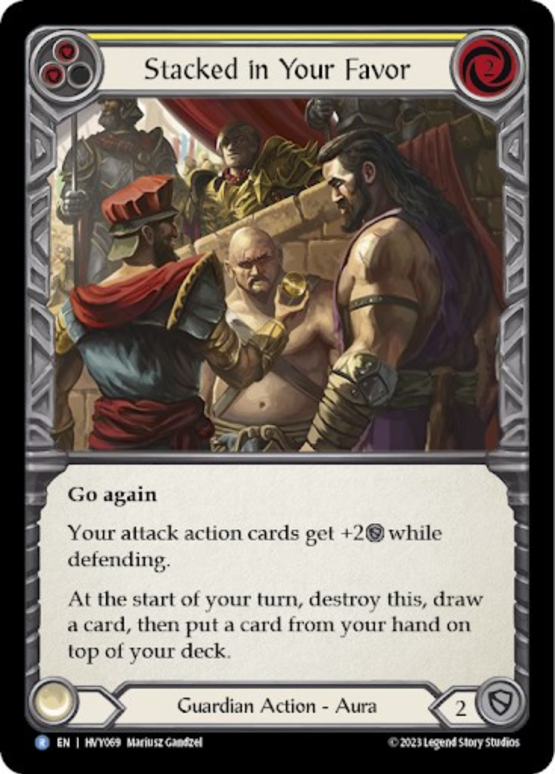 Stacked in Your Favor (Yellow) [HVY069] (Heavy Hitters)  Rainbow Foil | Card Citadel