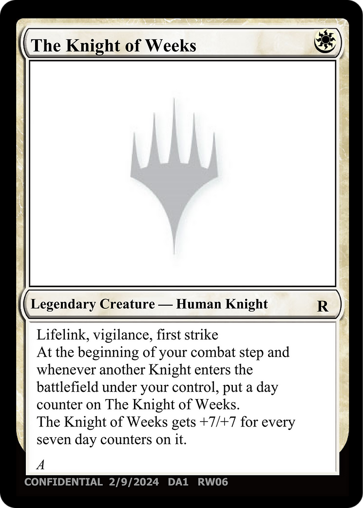 The Knight of Weeks [Unknown Event] | Card Citadel