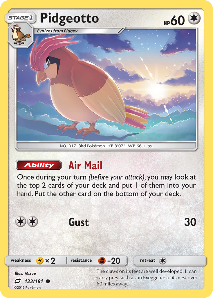 Pidgeotto (123/181) [Sun & Moon: Team Up] | Card Citadel