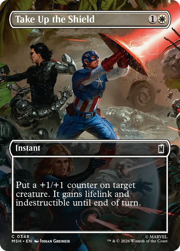 Take Up the Shield (Borderless) [Marvel Super Heroes] | Card Citadel