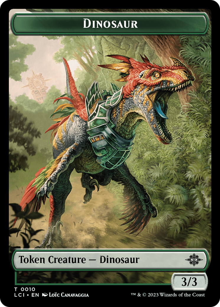 Gnome // Dinosaur (0010) Double-Sided Token [The Lost Caverns of Ixalan Tokens] | Card Citadel