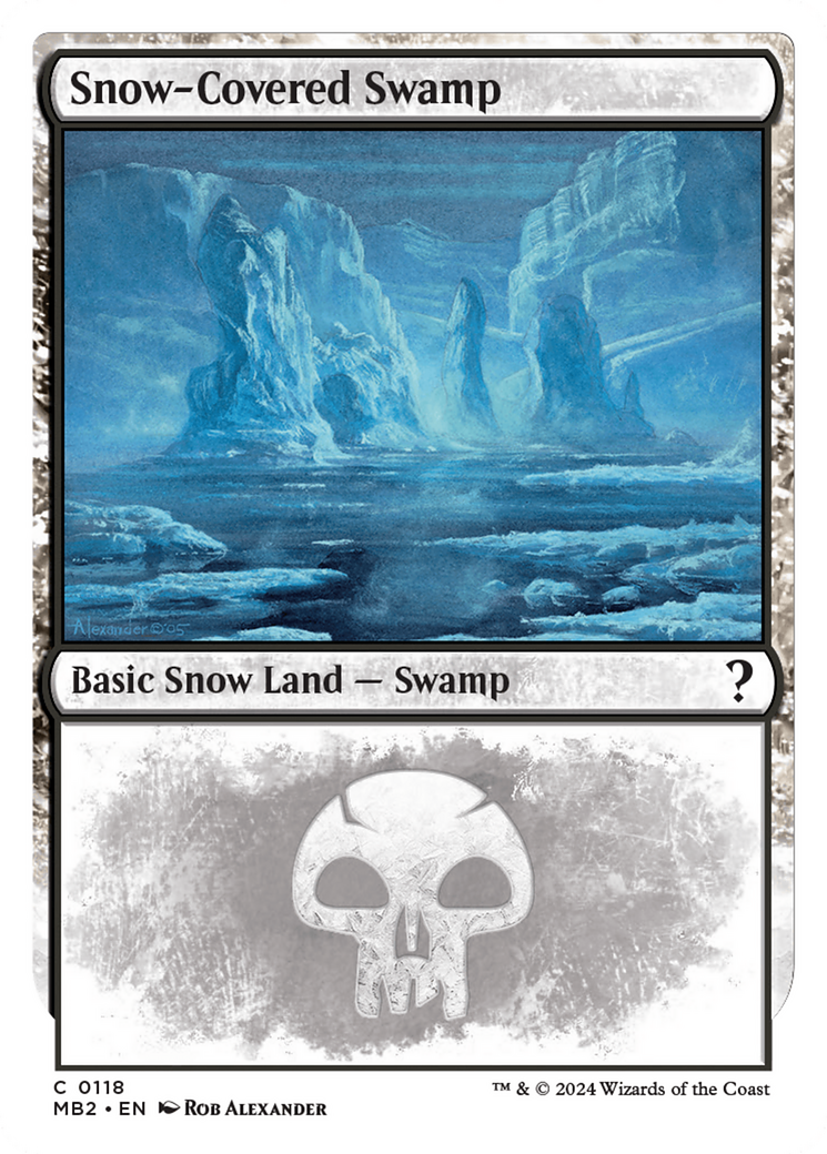 Snow-Covered Swamp (White Border) [Mystery Booster 2] | Card Citadel