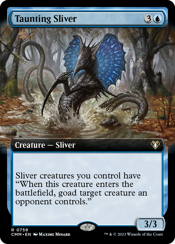 Taunting Sliver (Extended Art) [Commander Masters] | Card Citadel