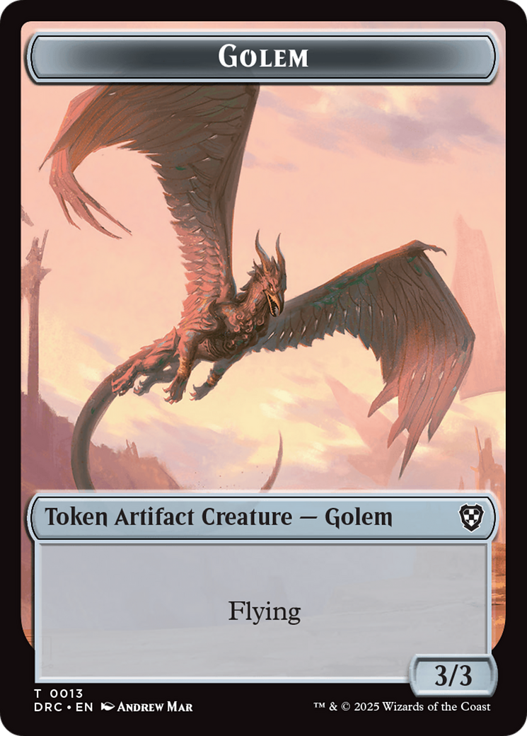 Golem (0013) // Nalaar Aetherjet Double-Sided Token [Aetherdrift Tokens] | Card Citadel