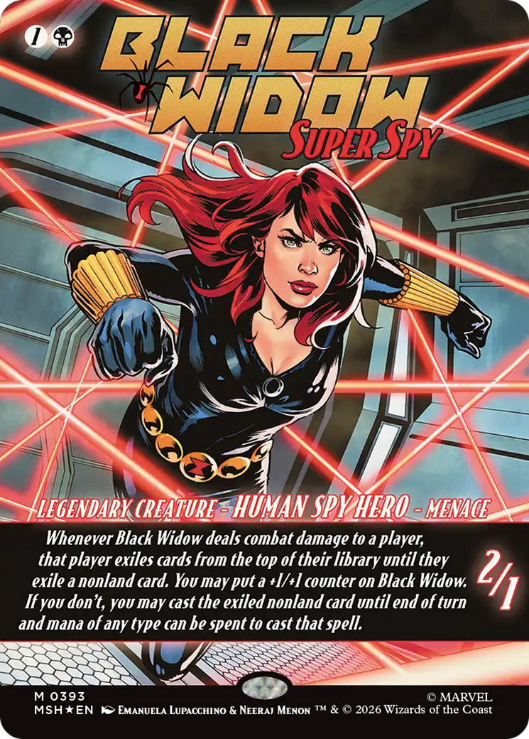 Black Widow, Super Spy (Borderless) (0393) [Marvel Super Heroes] | Card Citadel