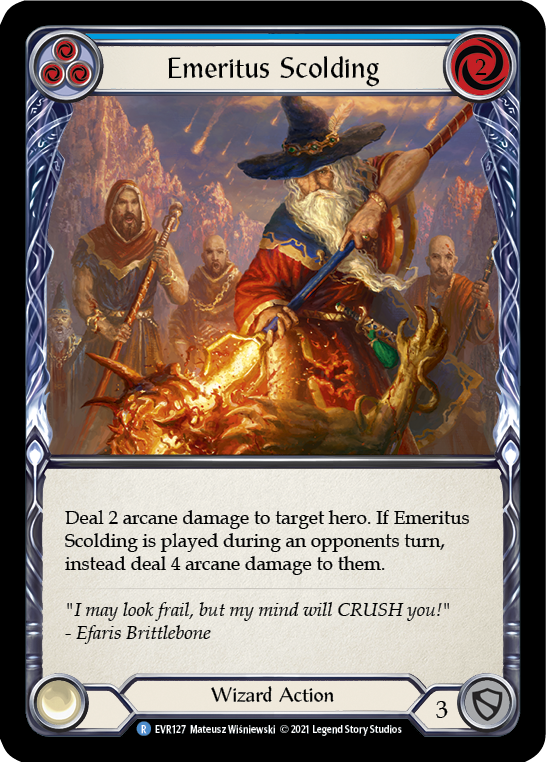 Emeritus Scolding (Blue) [EVR127] (Everfest)  1st Edition Normal | Card Citadel